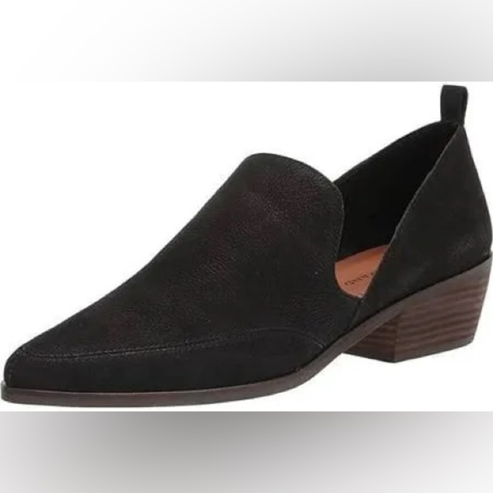 Lucky Brand Women's Mahzan Loafer Slip On Black Nubuck Leather Size 8.5
